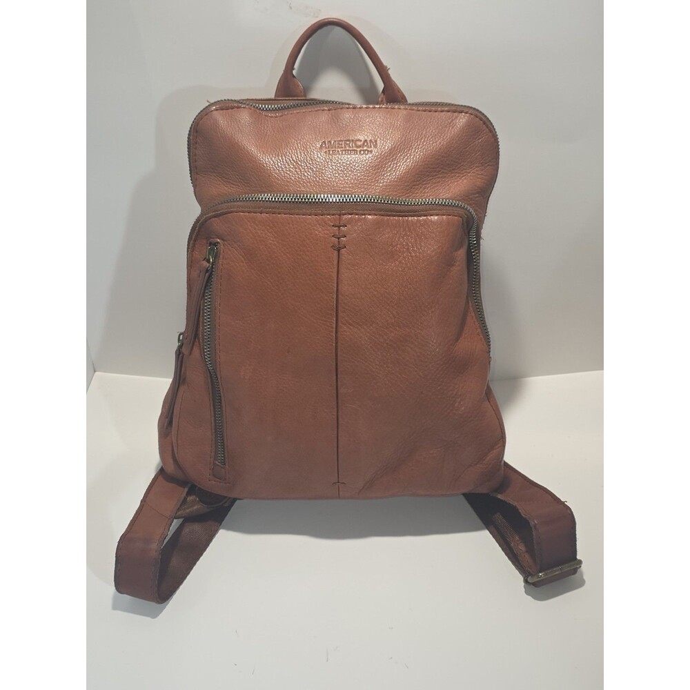 American Leather Co Cleveland Backpack Brandy Brown Smooth Leather